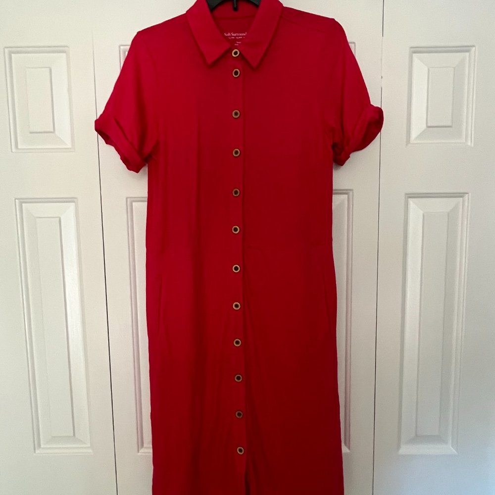 Soft Surroundings Pink  Easy care  Easy Wear Dress Size SMALL 100% Cotton
